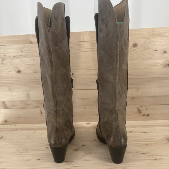 Frye Womens Jackie Tall Leather Boots Sz 9 Brown Taupe Tan Equestrian Southwest - Picture 7 of 16